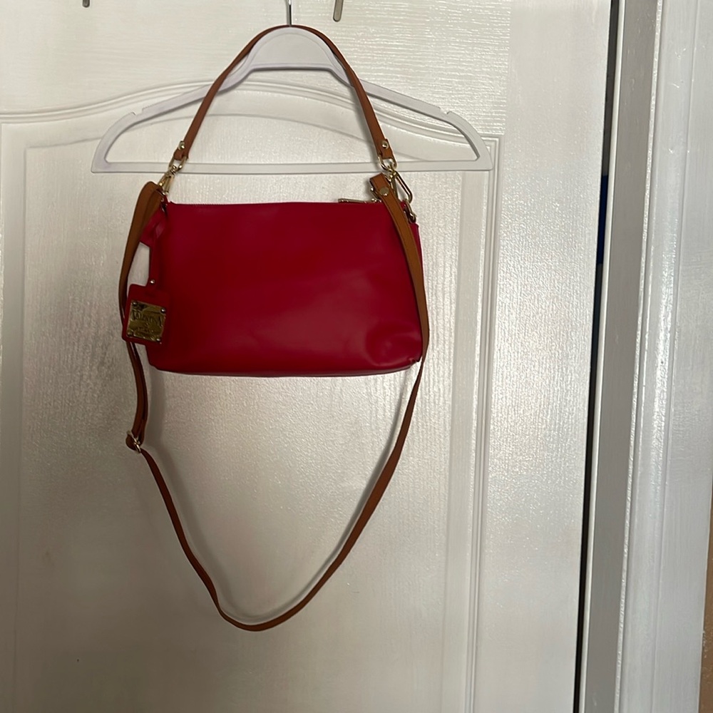 New with tag Valentina red leather bag.